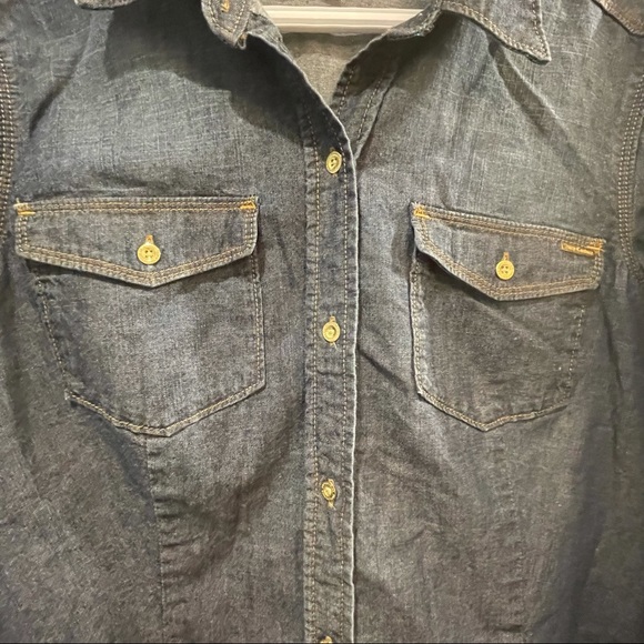 Juicy Couture Large Denim Button Down Shirt - Picture 3 of 5